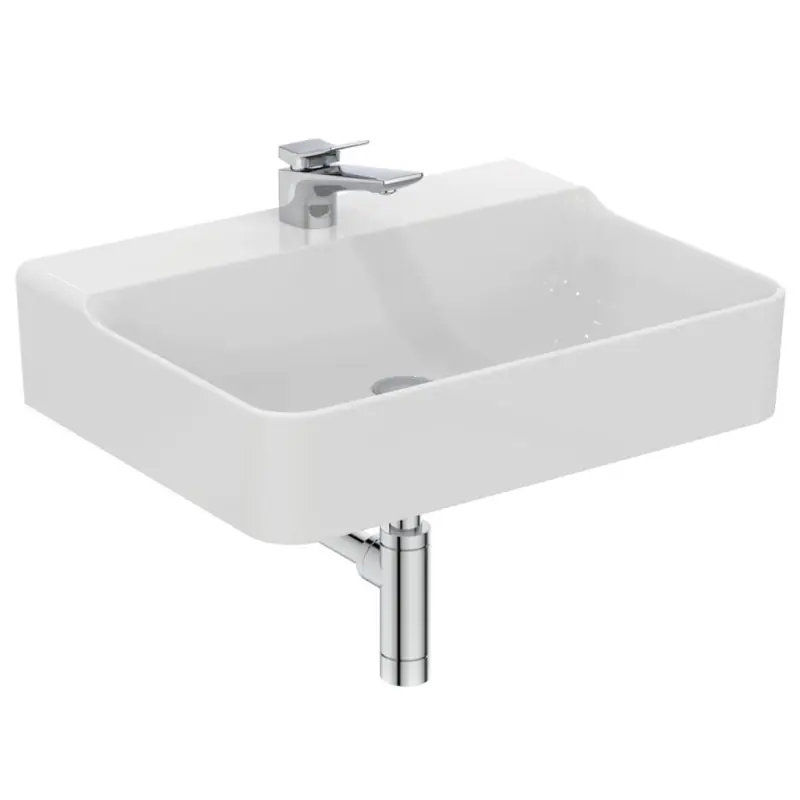 CONCA LAVABO RETTANGOLARE 600X450 MM S/TROPPOPIENO E 1 FORO Weekendaanbieding