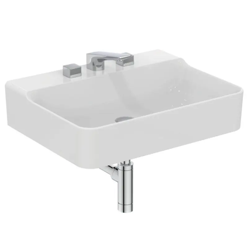 Seizoensaanbieding CONCA LAVABO RETTANGOLARE 600X450 MM S/TROPPOPIENO E 3 FORI