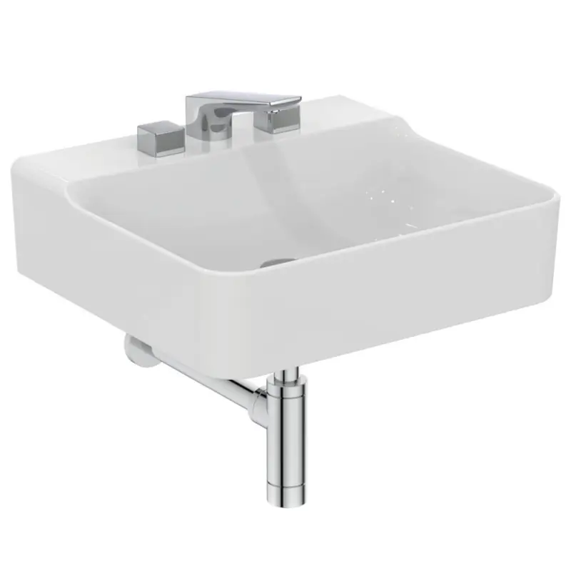 CONCA LAVABO DA APPOGGIO RETTANGOLARE 500X450 MM S/TROPPOPIENO E 3 FORI Beste Prijs