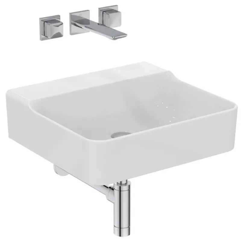 CONCA LAVABO DA APPOGGIO RETTANGOLARE 500X450 MM S/TROPPOPIENO E SENZA FORI Favoriet