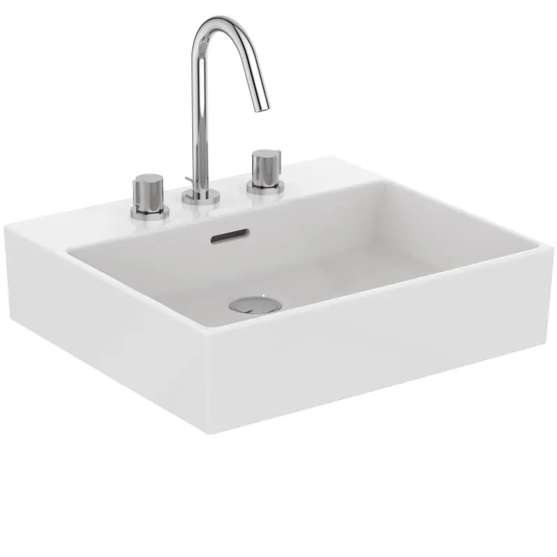 Tijdelijk Beschikbaar EXTRA LAVABO DA APPOGGIO RETTANGOLARE 500X450 C/TROPPOPIENO E 3 FORI