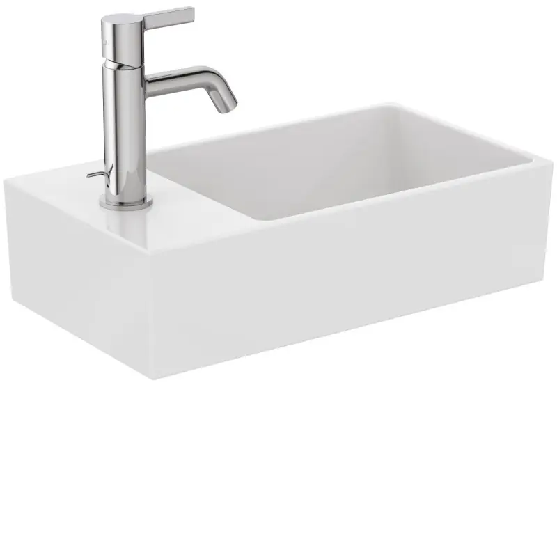 Snelle Levering EXTRA LAVAMANI DA APPOGGIO ASIMMETRICO 450X250 C/TROPPOPIENO E 1 FORO VERSIONE SINISTRA