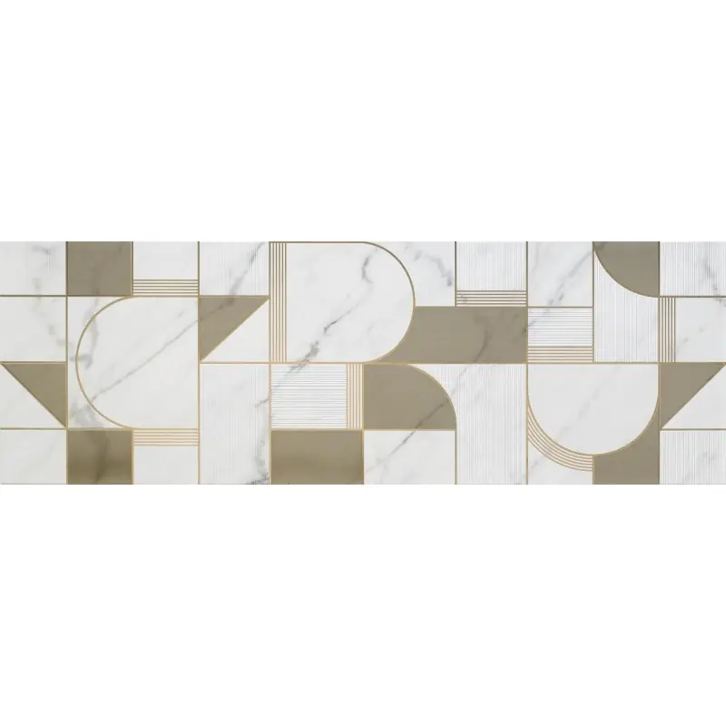 ALLMARBLE_WALL GOLDEN WHITE SATIN 40X120 DECORO CLUB Direct Verzonden