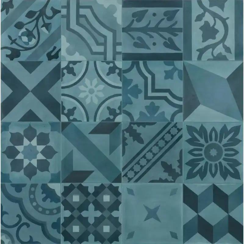 CROGIOLO_D_SEGNI_BLEND AZZURRO DECORO MIX 20X20 Gereduceerde Prijs